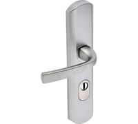 Vachette MUZE Armoured Door Handle on Plate for Entrance Door Key Version 195 mm Hole Spacing Durable Zamak Material Velvet Chrome Finish