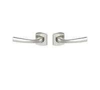 Vachette MUZE Door Handle with Square Handle and Rosette for Doors Thickness 30 to 48 mm Square 7 mm Platinum Finish