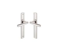 Vachette SCULT Door Handle Set on Plate - No Hole Version for Kitchen and Living Room Doors - Hole Spacing 195 mm - Durable Zamak Material - 10 Year Guarantee - Platinum Finish
