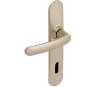 Vachette Slim Large Door Handle Set - Key L Version - Bedroom/Office Door Spacing 195 mm - Easy Installation System - Durable Chrome - Satin Chrome Finish