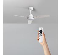 Vacker 15W Colour Selectable Outdoor LED Ceiling Fan 105cm with DC Motor - White
