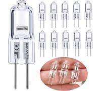 VACLANY G4 Halogen Bulbs 20W 12V,Clear Capsule 2 Pin Lamp Bulb,Halogen Pin Base 2800K,280LM, Warm White Dimmable,10 Pack for Cooker Hood Bulbs, etc.