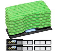 Vacmop Mop Vac Pads for Shark - Reusable Vacuum Spray Mop Pad Refills for Shark Vacmop Replacement VM252 VM200 VM200p12 VMP30 VM190 VM250 Cleaner Heads - Hard Floor Mopvac Mopping Pads Wet Dry 12pack