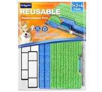 Vacmop Pads Refills Compatible with Shark VacMop, MyKEEPOW Mop Pads for Shark Vac mop VM252 VM251 VM200 VM200C VM190 VM252C QM250 VM250 VC205 Hardwood Floor Vacuum, Reusable Dirt Chamber(2+2+2+1 Pack)