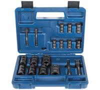 VACO VAC4182 18-Piece 2-in-1 Impact Flip Socket Set with Case, Adapters, Ratchet, 14 Sockets, 28 SAE and Metric Sizes for 1/4 and 3/8-Inch Drives
