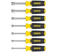VACO VAC7070 7-Piece SAE Nut Driver Set, Laser Etched Sizes, Magnetic Tip, Hollow Shaft and Comfort Grip for Precise Hex Nut Driving