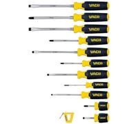 VACO VAC7122 12-Piece Screwdriver Set with Magnetizer, Phillips and Slotted Drivers, Laser-Etched Precision Blades and Comfort Handles