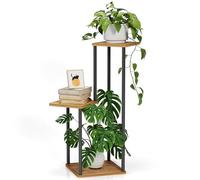 VACONICO 3 Tier Plant Stand Indoor Outdoor, Tierd Metal Corner Plant Stands Holder Tall , Iron Flower Shelf Display Rack for Window Balcony Garden Patio, Black