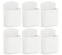 VACONICO 6 Pcs Remote Control Holder Wall Mount, TV Remote Controller Holder - Self Adhesive Marker Holder Wall Mount Pen Holder Storage Organizer for Home Office School (White)