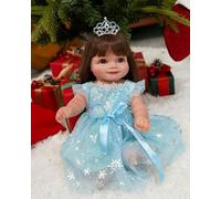 VacosHeart 20inch Reborn Baby Doll, Vinyl, Elsa Dress with Bow/Crown/Red Lips, Newborn Necessities, Great Baby Girl Toys Gift for Halloween