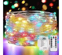 Vacoulery 12M 120 LED Fairy Lights Battery Operated, Waterproof Copper Wire String Light 8 Modes with Remote Control Timer for Indoor Outdoor Lighting, Bedroom, Party, Wedding Decorations