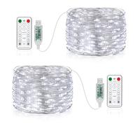 Vacoulery [2 Pack] Led Fairy Lights, 10M 100Leds USB Plug in Powered Lights Waterproof 8 Modes USB Fairy Lights with Remote Timer for Indoor Outdoor Party Wedding Christmas Decorations