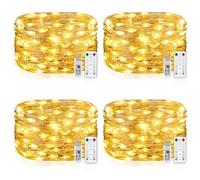 Vacoulery [4 Pack] Fairy String Lights, 100LED 10M 8 Modes USB Powered Remote Control Copper Wire Decorative String Lights with Timer for Bedroom, Party, Wedding, Christmas