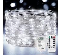 Vacoulery Battery Fairy Lights, 1 Pack 12M 120 LEDs Fairy Lights Battery Operated Timer Waterproof Copper Wire String Light 8 Mode with Remote Control for Bedroom Christmas Party Wedding Decoration