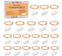 Vacoulery Battery Fairy Lights, 1M 10LEDs Fairy Lights Battery Operated Copper Wire Light for Indoor Outdoor Lighting, Bedroom, Wedding Party Jar Garden Christmas Decoration (Cold White, 20 Pack)