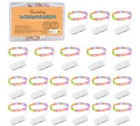 Vacoulery Fairy Lights, 1M 10LEDs Fairy Lights Battery Operated, Copper Wire String Lights for Indoor Outdoor Lighting, Christmas, Halloween, Valentine, Birthday Decoration (Multicolor, 20 Pack)