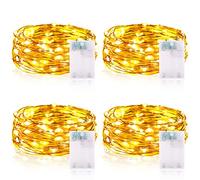 Vacoulery Fairy Lights, 2M 20LED Battery Operated Led String Lights with Timer for Valentines Day Decoration, Bedroom, Wedding Decoration - 4 Packs
