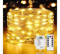 Vacoulery Fairy Lights Battery Operated, 1 Pack 12M 120 LED Battery Fairy Lights 8 Modes Remote Control Timer for Indoor Outdoor Lighting, Bedroom, Wedding Decor, Party, Christmas, Tree Decoration