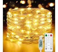Vacoulery Fairy Lights Plug in, 15M USB Fairy Lights with 8 Modes Waterproof Indoor Copper String Lights Remote Control Timer String Lights for Bedroom Party Wedding Christmas Decoration