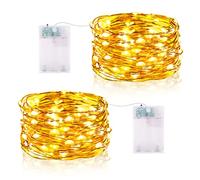Vacoulery Fairy String Lights Battery Operated, 5m 50 LED Battery Operated String Lights Copper Wire Light for Bedroom Jar Glasses Home Wedding Party Patio Lighting Decoration