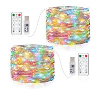 Vacoulery Fairy USB LED String Lights - 150 LED, 8 Modes with Remote Control Timer for Bedroom, Patio, Christmas & Thanksgiving Party