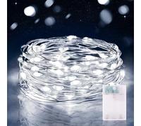 Vacoulery LED Fairy Lights Battery Operated, 3 Meters 30LED Micro Wire Fairy String Lights with Timer Indoor Outdoor Lighting, Bedroom, Wedding Decor, Birthday Party Decoration (1 Pack, Cold White)