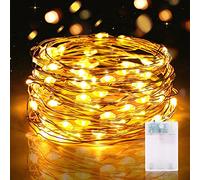 Vacoulery LED Fairy Lights Battery Operated, 5m 50 LED String Lights with Timer Waterproof Copper Wire Light for Indoor Bedroom Garden Jars Wedding Party Festival Camping
