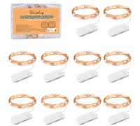 Vacoulery LED String Lights, 1M 10LEDs Copper Wire Lights Battery Operated LED Fairy Lights for Jars Holiday Wedding Party Birthday Christmas Halloween Indoor House Decorations
