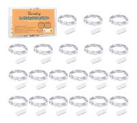 Vacoulery Micro Led String Lights Battery Powered, 20pack Fairy Lights 1M 10 LED Silver Coated Copper Wire Lights for Holiday Party Wedding Centerpiece Bottle Christmas Decorations(Cold White)
