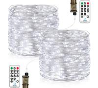 Vacoulery String Light Plug in, 23M 200 LED Fairy Lights Mains Powered Copper Wire with Remote 8 Modes Timer for Indoor Outdoor Christmas Tree Bedroom Garden Wedding Decoration (2 Pack, Cool White)