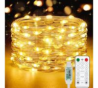 Vacoulery USB Fairy Lights, 100 LED 8 Lighting Modes Twinkle Fairy String Lights Waterproof with Remote Timer USB String Lights for Indoor Outdoor Garden Party Wedding Christmas Decoration