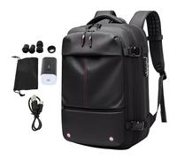 Vacpack Backpack, 19 Inch Expandable Compression Bag with Vacuum Pump, Space Saver Bags for Travel & Camping (Black)