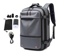 Vacpack Backpack, 19 Inch Expandable Compression Bag with Vacuum Pump - Space Saver Bags for Travel & Camping (Gray)