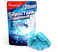 Vacplus Septic Tank Treatment 12 Pcs for 1-Year Supply, Dissolvable Packs with Easy Operation, Durable Biodegradable Enzymes for Wastes, Greases & Odors