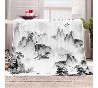 VACSAX Blanket For Bed Double Winter 3D Chinese Landscape Blanket For Bed 180x200Cm Sherpa Blanket For Sofa Couch For Kids Adults Print Blanket For Sofa Couch Fleece Throw Blanket Decorative