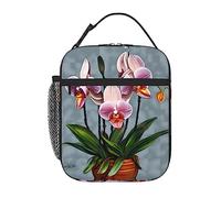 Vacsax Blooming Orchids Lunch Box for Men - Reusable Lunch Bag Men Adult Women- Insulated Small Lunchbox for Work Picnic