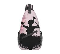 VACSAX Cross Chest Bag for Women Men Crossbody Bag Small Sling Bag Arrow Feather Dream Sling Backpack for Travel Hiking, Art Ballet Silhouette, One Size