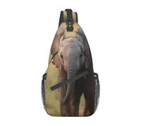 VACSAX Cross Chest Bag for Women Men Crossbody Bag Small Sling Bag Colorful Umbrella Sling Backpack for Travel Hiking Sports, Elephant, One Size