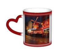 VACSAX Heat Changing Mug Ceramic Coffee Mugs Moulin Rouge Print Heat Sensitive Porcelain Tea Cup