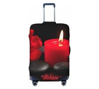 Vacsax Luggage Cover Washable Suitcase Cover Anti-Scratch Suitcase Protector With Concealed Zippers Aromatic Red Candles Travel Luggage Covers Fit 18-32 Inch Luggage, Black, S