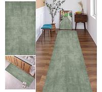 VACSAX Modern Green Runner Rug for Hallway,Carpet Runner 1m/1.5m/2m/2.5m/3m/3.5m/4m/4.5m/5m/5.5m/6m Long Carpets for Kitchen Bathroom Balcony Entrance (Size : 100×450cm/3.3ft×14.8ft)