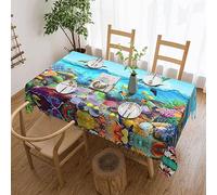 VACSAX Rectangle Table Cloth 137 X 183 cm Waterproof Ocean Scene Print Tablecloth Decorative Fabric Table Cover For Dining Table Buffet Parties Camping
