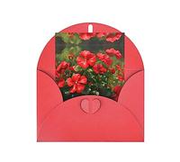 vacsAX Red geraniums Handmade All Occasion Greeting Card Assortment, Birthday Cards, Wedding Cards, Sympathy Cards
