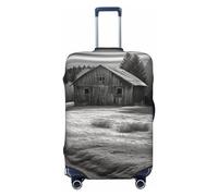 Vacsax Travel Luggage Cover Washable Suitcase Cover Anti-Scratch Suitcase Protector With Concealed Zippers Barn Black And White Luggage Covers Fit 18-32 Inch Luggage, Black, L