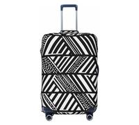 Vacsax Travel Luggage Cover Washable Suitcase Cover Anti-Scratch Suitcase Protector With Concealed Zippers B&W Pattern Luggage Covers Fit 18-32 Inch Luggage, Black, S