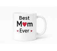 Vacso Trading Best Mom Ever Mug - Cute Heart Coffee Cup Gift for Mom, Mum, Mama | Mother’s Day Mug | Birthday & Present for Mom | Simple Love Heart Design Tea Mug