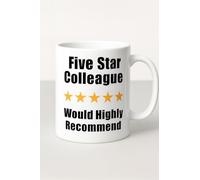 Vacso Trading Five Star Colleague Mug - Funny Work Gift Coffee Mug - Would Highly Recommend Office Mug - 11oz Ceramic Gift for Coworkers, Colleagues & Work Friends