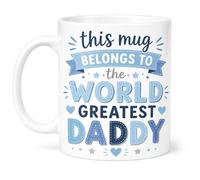 Vacso Trading This Mug Belongs to the World’s Greatest Daddy Mug - Funny & Heartfelt Daddy Coffee Mug - 11oz Ceramic Gift for Dad, Father or New Dad - Father’s Day, Birthday & Christmas