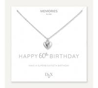 Vacso Trading White Gold Coated Heart Necklace - 30th, 40th, 50th, 60th Birthday Gift for Her - Elegant Stainless Steel Jewelry for Women - Happy Birthday Pendant Necklace (60th Birthday Necklace)