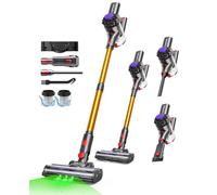 VACTechPro Cordless Vacuum Cleaner, 35KPa/45Mins Lightweight Stick Vacuum | 6-in-1 Multi-Accessories, with Detachable Battery, Anti-Tangled, Green Light & V-Shaped Rotation Brush